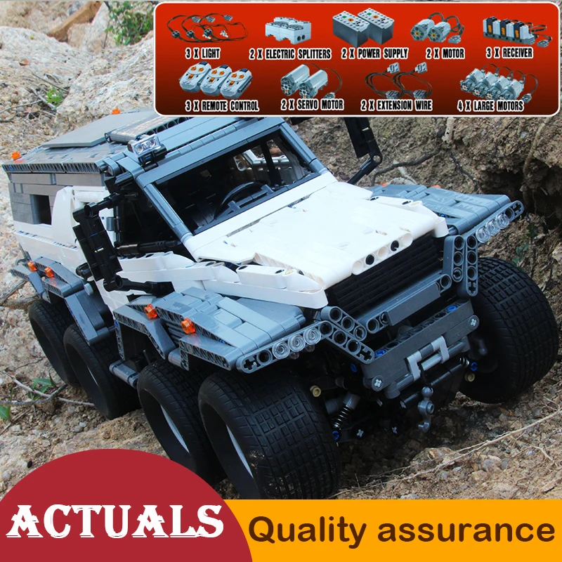 

23011 Technic Avtoros Shaman 8x8 ATV Off Road Car Building Blocks Model Toys Compatible legoed MOC 5360 with Power Functions