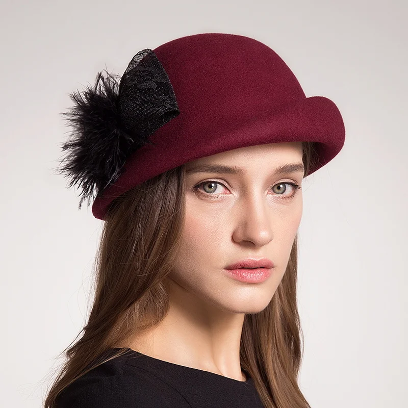 Autumn Winter women Beret hats 100 Australia Wool Artist Felt Berets French Bow Boina Feminino