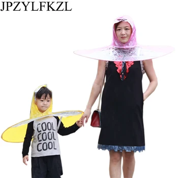 

Raincoat for children Headwear Hat Cap Outdoor Fishing Golf Child Adult Rain Coat Cover Transparent Umbrellas duck raincoat
