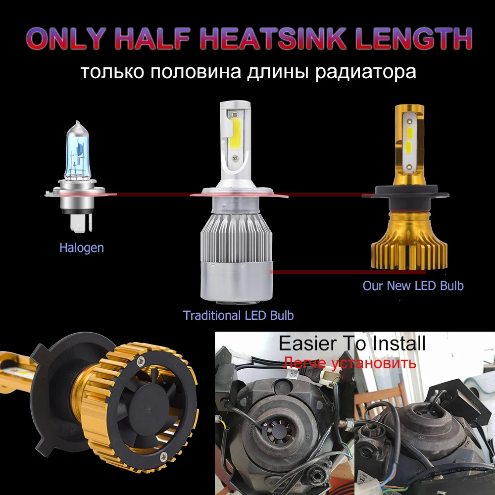 Автомобильные передние фары YHKOMS H4 LED H7 светодиодный H8 H11 H1 H3 H9 9005 9006 HB3 HB4 880 881 H27 ные