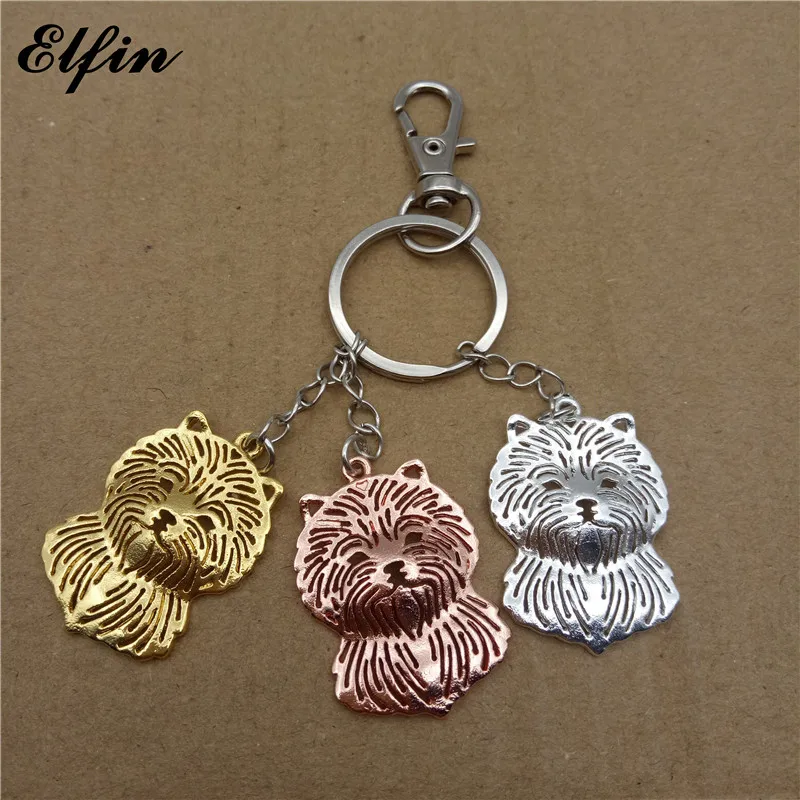 

Elfin Trendy Cairn Terrier Keychain Fashion Animal Pet Dog Memorial Jewellery Key Chain Women Men Pet Lover Key Ring