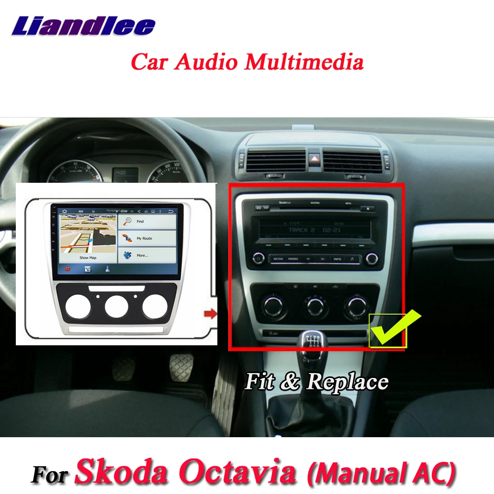 Liandlee Car Android System For Skoda Octavia Manual AC 2010~2014 Radio GPS Wifi Navi Navigation HD Stereo Multimedia No CD DVD-in Car Multimedia Player ...