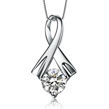 GVBORI 18 K Белое Золото натуральное ожерелье из страз с подвеской для женщин изысканное украшение на свадьбу/помолвку ювелирные изделия