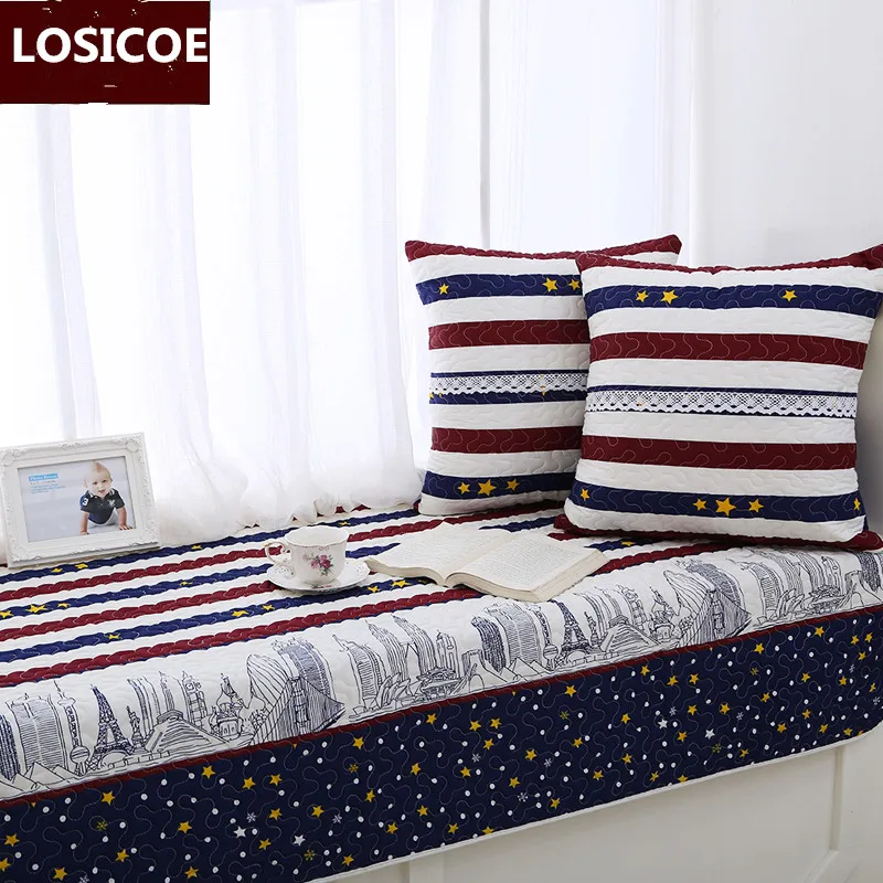 

luxurious thicken non-slip plush bay window cushion set Tatami cushion pillow wave window mat comfortable Backrest sit blanket