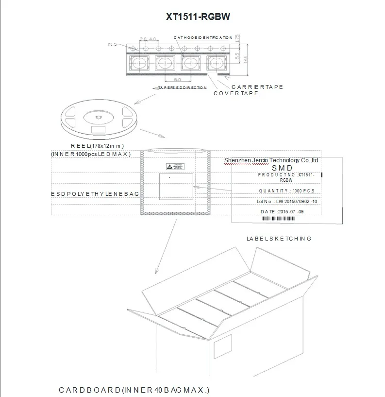 Jercio XT1511-RGBW+ WW/NW/CW(аналогичный ws2812b или sk6812) 5050 RGBW четыре в одном индивидуально адресуемый светодиодный чип