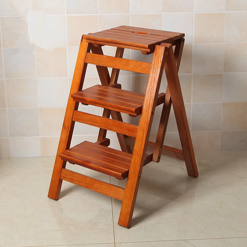 Multi Functional Ladder Stool Chair Bench Seat Wood Step Stool Chair Bench Seat Wood Step