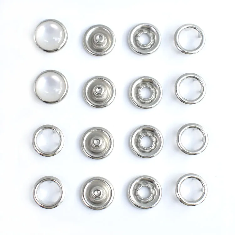100set 10mm 12mm Pearl Snaps Buttons For Shirts Bag Purse Clasp Metal