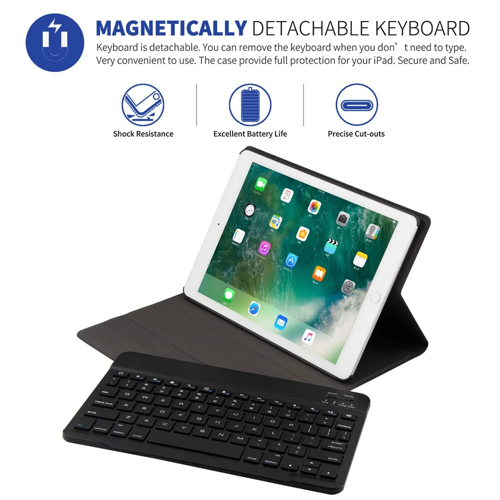 Чехол с клавиатурой Bluetooth для iPad Mini 5 4 3/2/1 Air 1/2 чехол 2017/2018 9 7 Pro 10 11 дюймов 3