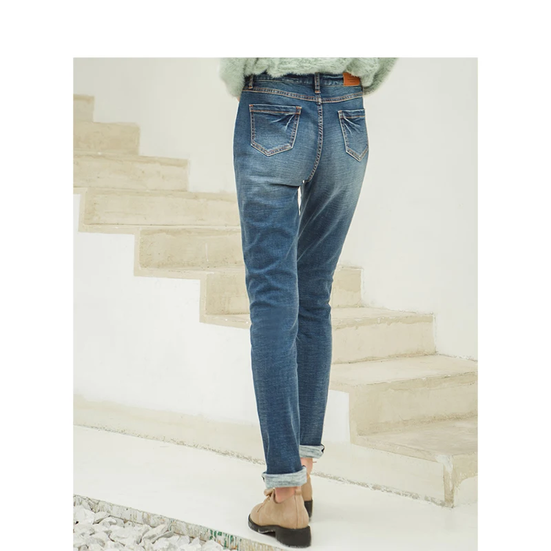 INMAN, Новое поступление, женские повседневные джинсы со средней талией, отбеливающие джинсы с дырками