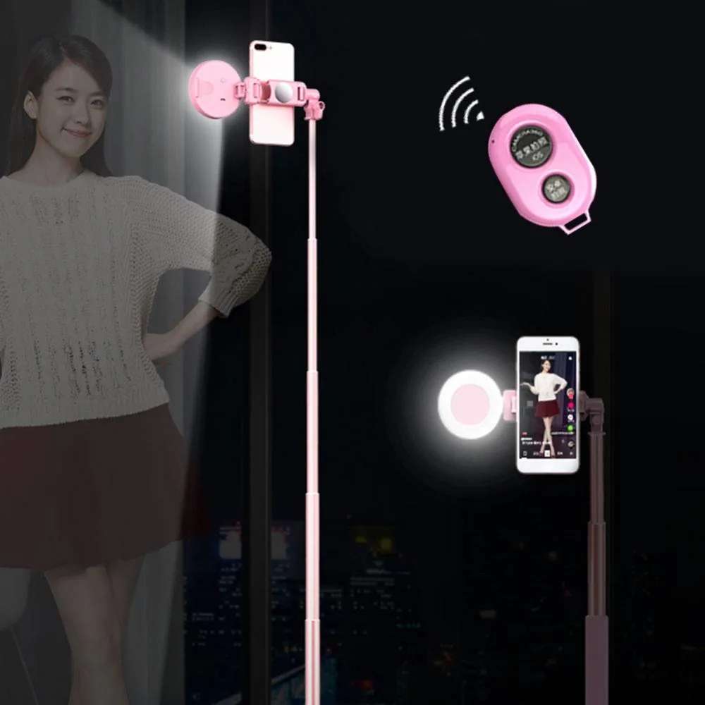 Selfie Rod Tripod with Ring Light Tripod Bluetooth Ring Stretchable Selfie Stick Adjustable