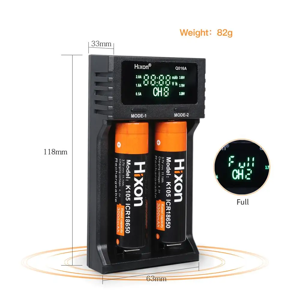 2 Solts Smart LCD зарядное устройство для li ion/IMR/LiFePO4 26650 18650 17500 16340 (CR123A) и Ni MH/Cd AA AAA A SC C
