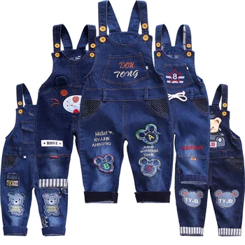 Spring and autumn Cartoon Baby Boy Denim Pants Elastic Waist Casual Printed Toddler Pants Baby Girls Trousers Baby Jeans 2
