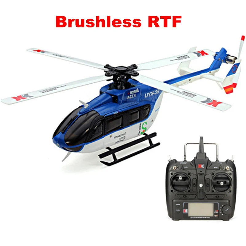 XK K124 6CH бесщеточный EC145 3D6G Системы Радиоуправляемый вертолет RTF для FUTABA S-FHSS для детей удаленного Управление