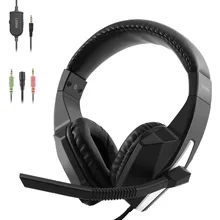 Игровая гарнитура LESHP, Накладные наушники с микрофоном, регулятор громкости 3,5 мм, аудио для Xbox One, PS4, для ПК, ноутбуков, телефонов