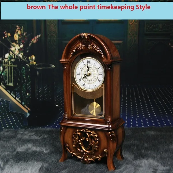 Meijswxj кварцевые часы Европейский ретро стиль украшения для гостиной часы ежечасное время воспроизведения музыки товары для украшения дома - Цвет: Hourly chime clock