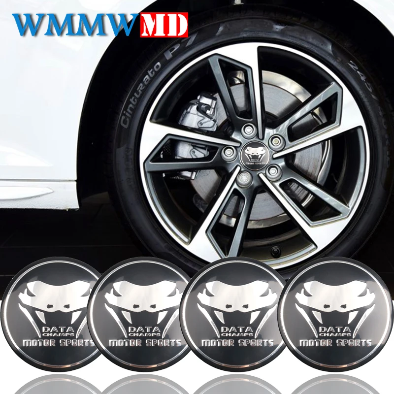 4X Snake Motor Sports Car Steering Tire Wheel Center Car Sticker Hub Cap Emblem Badge Decalcomanie Per M Sports Bmw Ford Mustang Audi