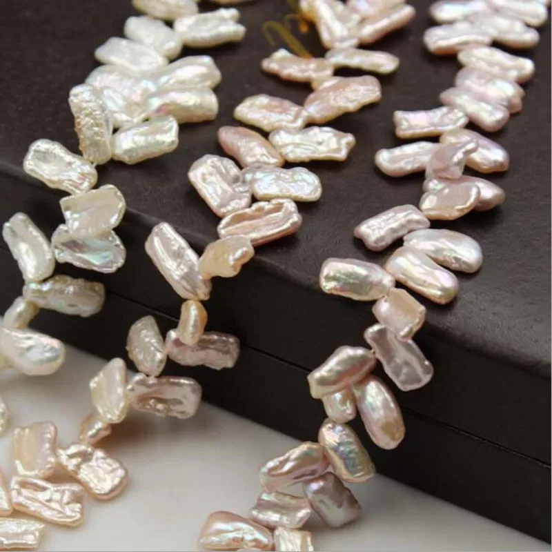 

9*15MM 20Pcs Flat Rectangular 100% Natural Freshwater Pearl Beads Charms Jewelry Loose Bead
