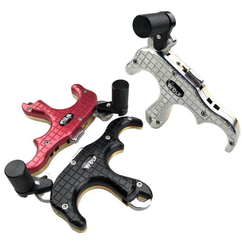 

Archery 3 Finger Aluminum Release Aid Automatic Caliper Release Compound Bow Arrow Release 360 Degree Hunting Accessory