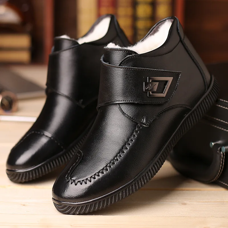 New Handmade Men Genuine Leather Winter Boots High Quality Warm Snow Men Boots Ankle Boots For Men Business Dress Shoes New Handmade Men Genuine Leather Winter Boots High Quality Warm Snow Men Boots Ankle Boots For Men Business Dress Shoes