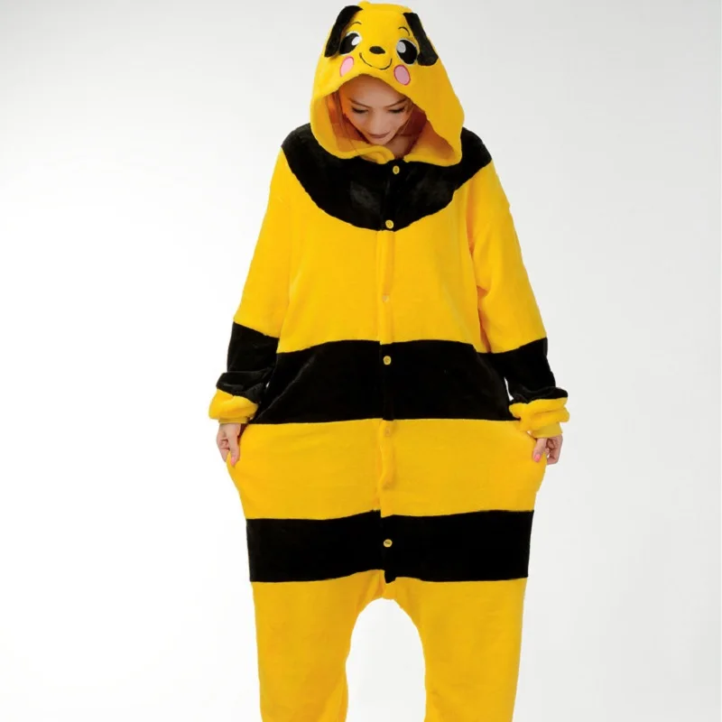 Cute Animal Yellow Tee Pajamas For Women Unisex Winter Cartoon Onesie Flannel Long Sleeve Hooded Sleepwear Onsie Anime Pijama Cute Animal Yellow Tee Pajamas For Women Unisex Winter Cartoon Onesie Flannel Long Sleeve Hooded Sleepwear Onsie Anime Pijama