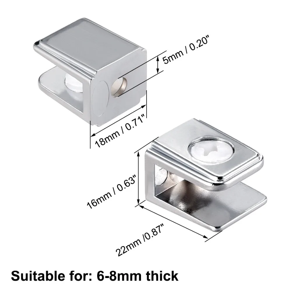 Uxcell 8 шт. стеклянный держатель полки из цинкового сплава настенный кронштейн из стекла зажим держатель для 4-8 мм 6-8 мм 6-10 мм 7-10 мм 4 стиля
