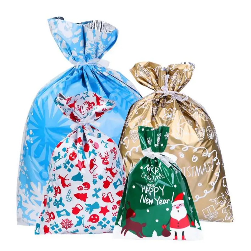 

24PCS Christmas Gift Bags Assorted Styles Drawstring Gift Wrapping Christmas Goody Bags for the Holiday