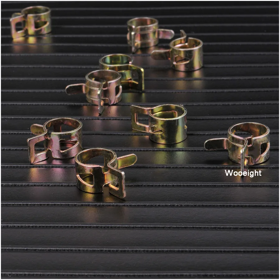 10 Pcs 10mm Vacuum Spring Band Type Fuel Oil Water CPU Hose Silicone Clip Pipe Tube for Band Clamp Metal Fastener Assortment Kit (3)