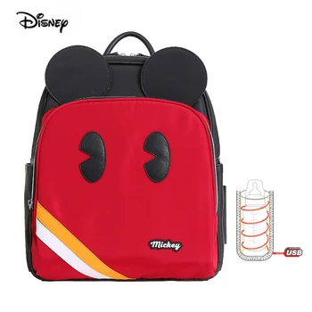 

Disney Mother Bag USB Bottle Heating Baby Backpack Large Capacity Fashion Multifunctional Maternity Backpack For Travel Minnie