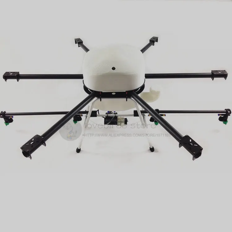 

DIY 10L / 10KG Agriculture spray multirotor drone hexacopter empty pure carbon fiber 1300mm folding frame + sprayer gimbal