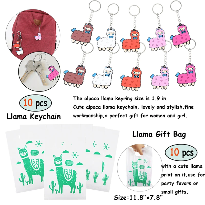 KIDS LLAMA KEYRING Pinata Party Game Prize Gift Dangler Stocking Filler Bag Tag 