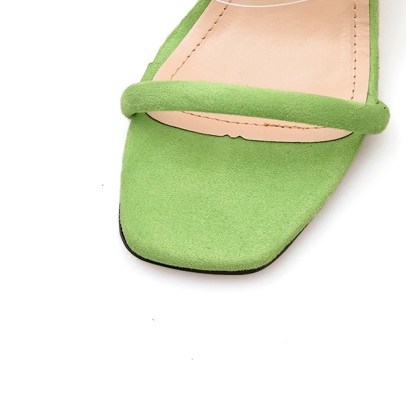 Для женщин туфли на высоком каблуке сандалии из прозрачного ПВХ с открытым носком Женские модельные сандалии толстый каблук зеленый розовый красный босоножки с квадратным носком женская обувь
