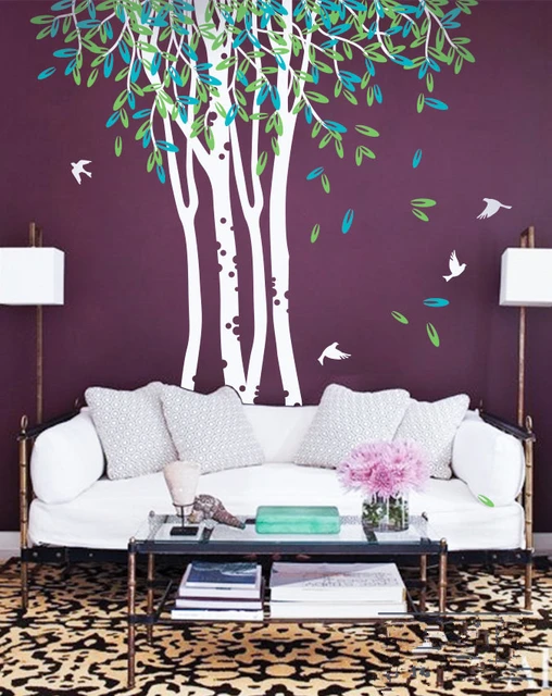 Ordsprog Forgænger kultur Large Birch Trees Ceiling High Wall Mural Forest Scene Sofa Art Piece Wall  Stickers For Kids Room Huge Tree Baby Wall Decals 981 - Wall Stickers -  AliExpress