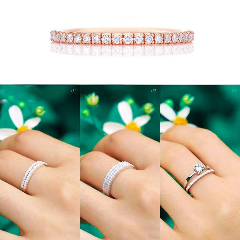 Цветное серебряное штабелируемое кольцо в форме рыбки, 925 пробы, 1 мм, фианит, кольцо на палец, женское розовое Золотое тонкое кольцо средней длины
