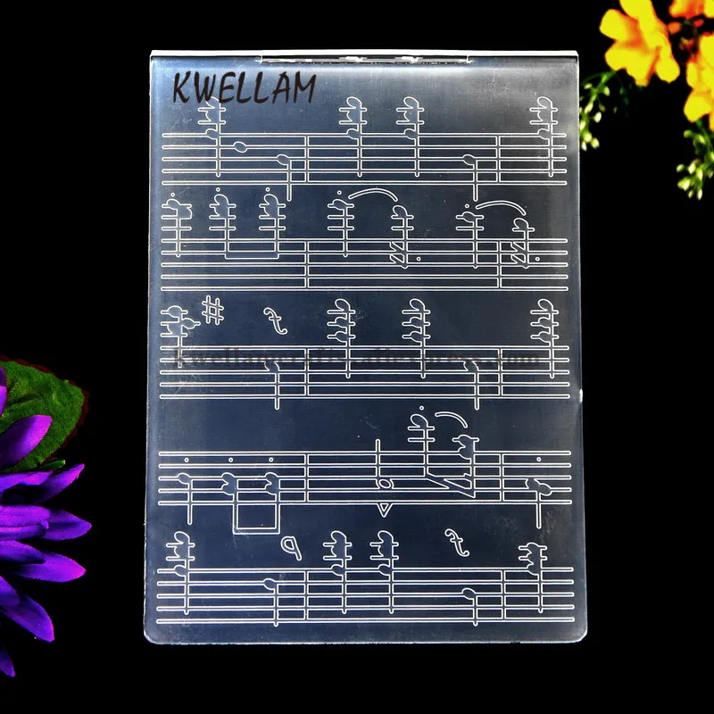 

Music score Music notation Plastic Embossing Folder For Scrapbook DIY Album Card Tool Plastic Template 10.5x14.5cm KW682455