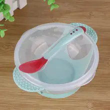 3 шт. Детские миски с ложкой, пылезащитный колпачок, посуда, столовая посуда, набор для кормления, сопротивление падению, присоска, нижняя миска, пылезащитный колпачок, ложка, посуда