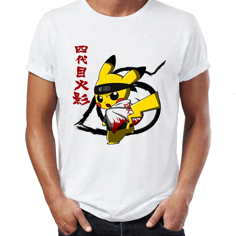 2U013M Мужская футболка Chidori Sasuke Naruto Pikachu Pokemon Awesome художественная рисованная Футболка с принтом - Цвет: 2U013M