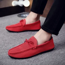 Новые летние мужские туфли вразлёт, плетение легкая дышащая мужская повседневная обувь черного и красного цвета; большие размеры 39-44 c12