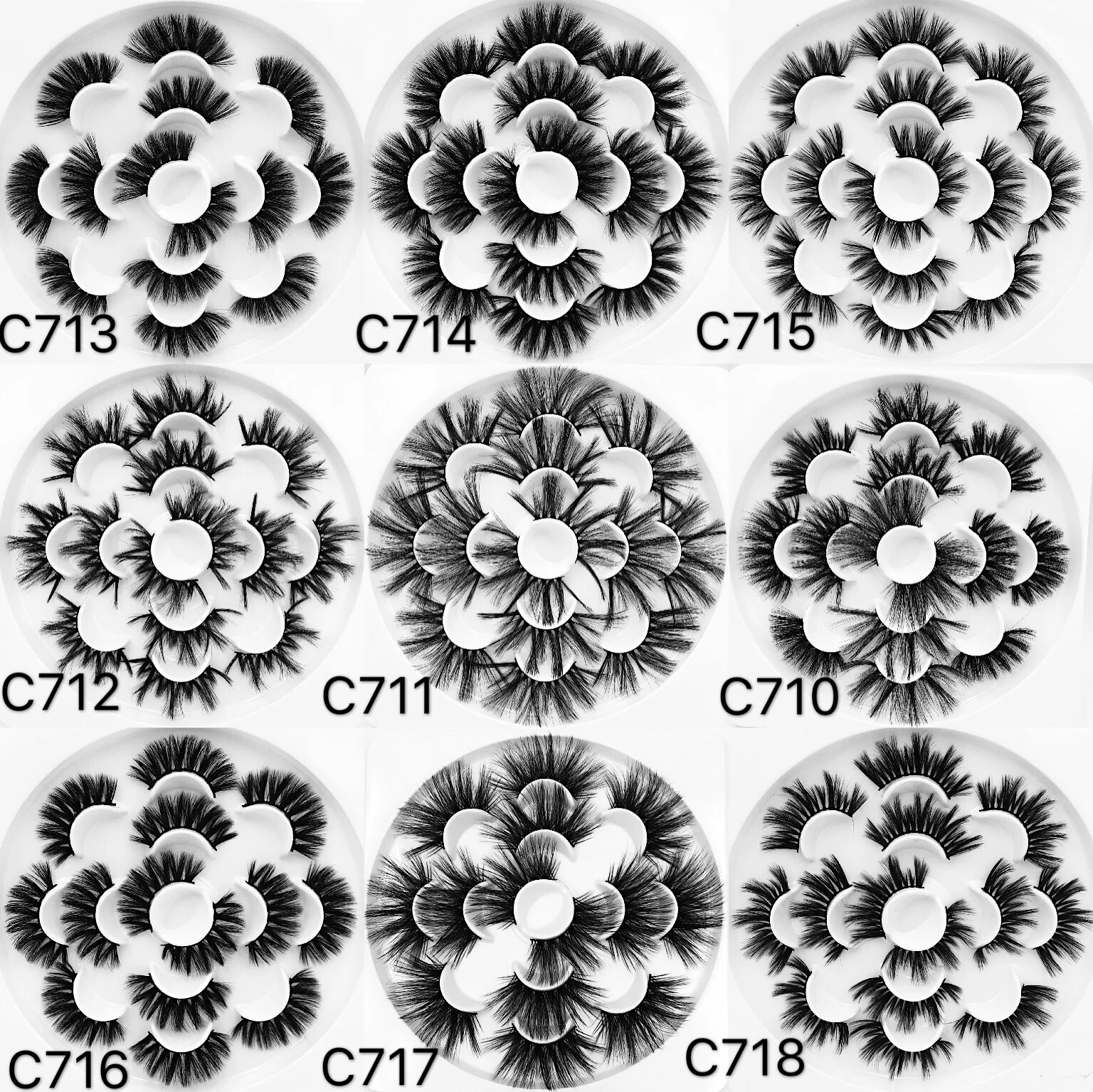 

1/7 Pairs 3D Mink Hair False Eyelashes 25mm Lashes Thick Long Wispy Fluffy Handmade Mink Eyelash Makeup Tools