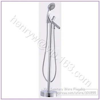 Price Retail- Luxury Brass Floor Stand Bathtub Faucet, Standing Bath Mixer, Floor Shower Tap, Free Shipping L15890