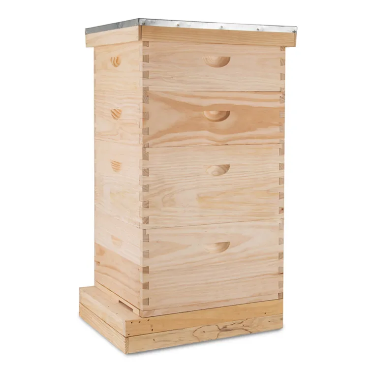 

10 Frame 2 Deep 2 Medium (Includes all Frames & Foundations) Four Layers Lang Box Bee Hive
