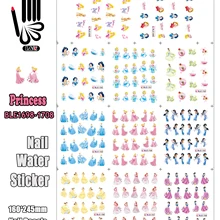 11 листов/партия, BLE1698-1708 для ногтей, Снежная принцесса, наклейки для ногтей, водные наклейки для украшения ногтей(11 видов конструкций в 1