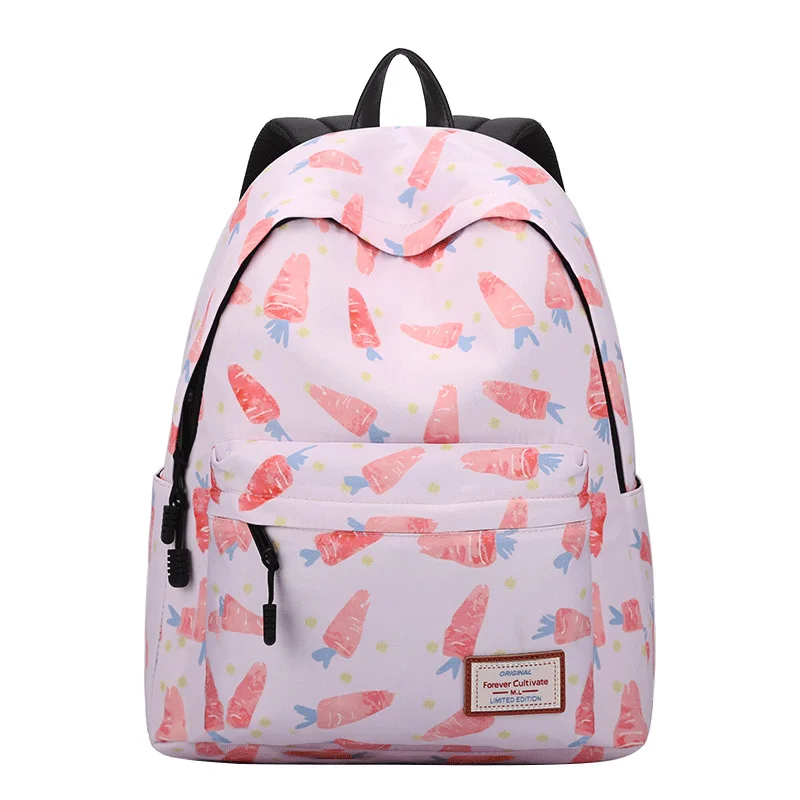 

School Backpack Woman Large Travel Bagpack Water Resistant Kawaii Bookbag Canvas Mochila Pink Knapsack Free Shipping Promotion