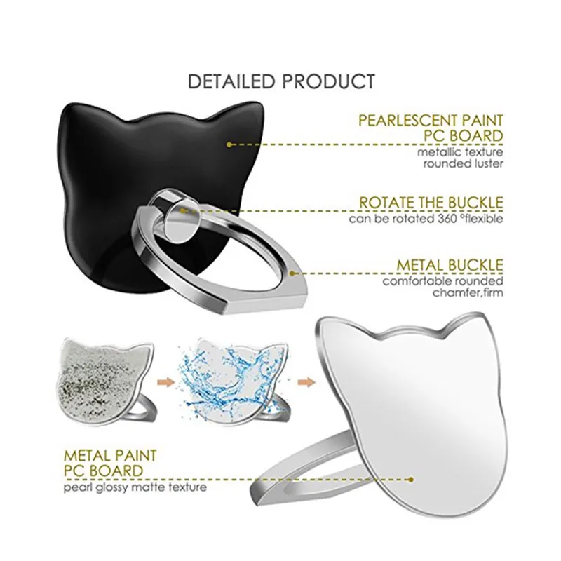 Cute Cartoon Bear/Cat Shaped Ring 360 Degree Metal Finger Ring Holder For iPhone Samsung Cell Phone Holder Ring Tablet Support Cute Cartoon Bear/Cat Shaped Ring 360 Degree Metal Finger Ring Holder For iPhone Samsung Cell Phone Holder Ring Tablet Support