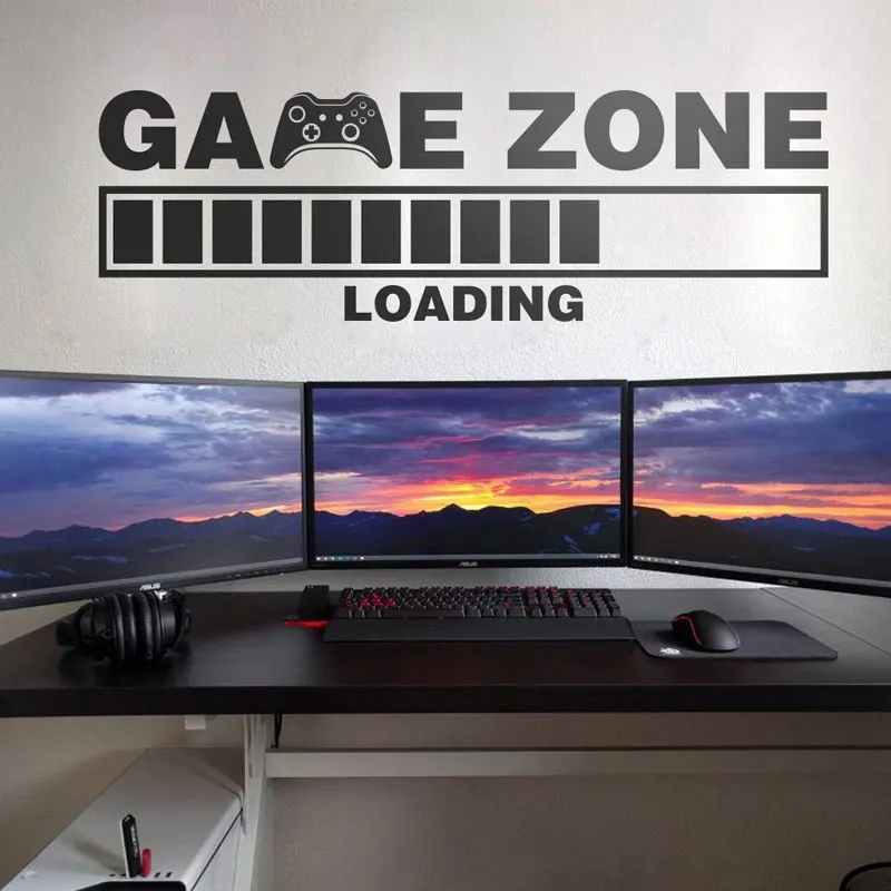 

Game Zone Loading Controller Wall Sticker Vinyl Home Decor For Kids Room Teens Bedroom Gaming Room Decals Interior Mural A179