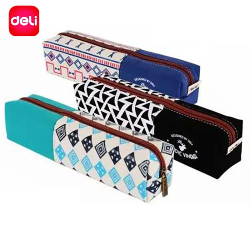 Deli Pencil Case Simple Nordic Style Pencil Bags Large Capacity Pen