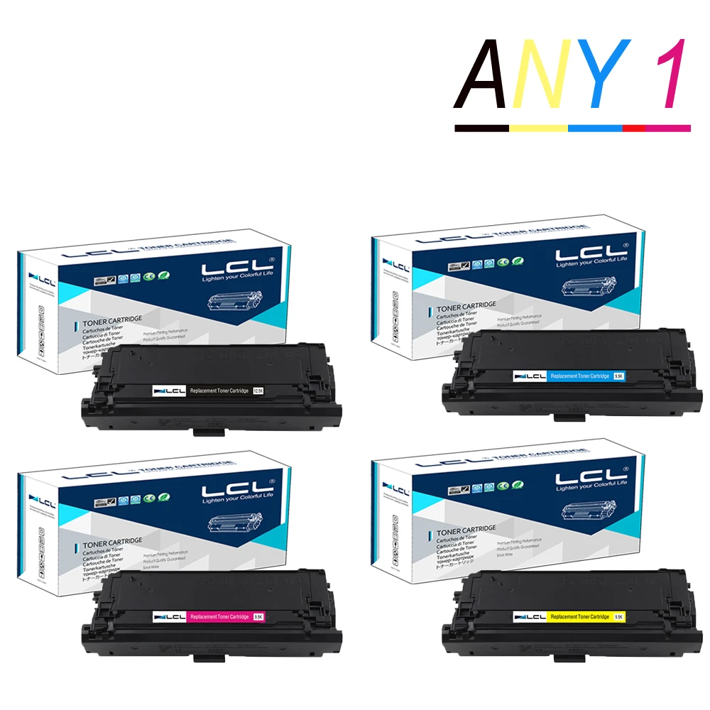 

Any 1 Compatible for 508A CF360A CF361A CF362A CF363A (1-Pack KCMY) Toner Cartridge for HP LaserJet M553dn M553n