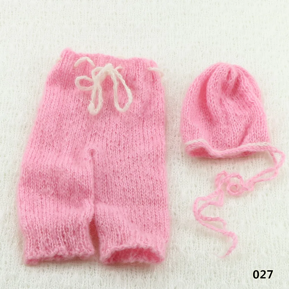 D& J мохер новорожденных реквизит для фотосессии костюмы Кепка/шляпа+ штаны комплект из 2 предметов для мальчиков и девочек трикотажные аксессуары для фотосъемки одежда для фотосессии