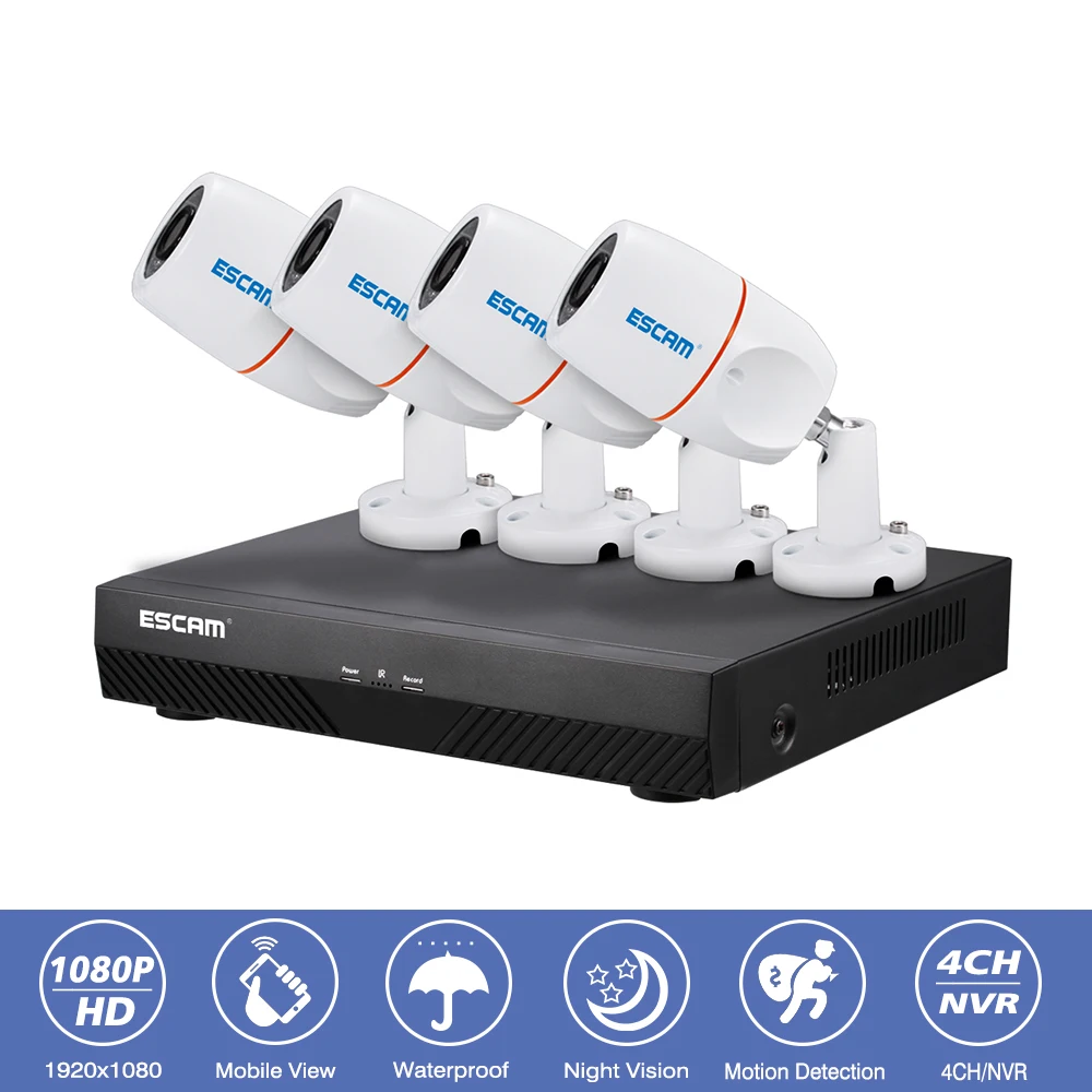 font b Outdoor b font IP66 Waterproof 4CH POE NVR CCTV Security System Kits ONVIF
