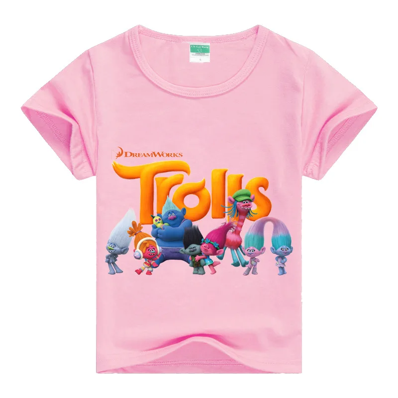 Children Spring Clothes Baby Girls T shirt Kids Cartoon Print Trolls