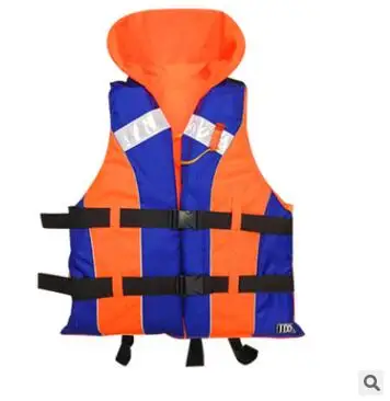 

Marine life jacket contain collar life vest swimming vest Professional Orange Foam kayak buoyancy Float Life Jacket with Whistle